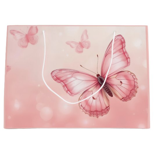 bezaubernde rosa Schmetterlinge Große Geschenktüte (Vorderseite)