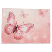 bezaubernde rosa Schmetterlinge Große Geschenktüte (Rückseite)