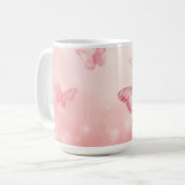 bezaubernde rosa Schmetterlinge Kaffeetasse (Vorderseite Links)