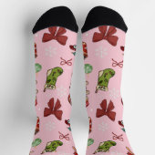 Bezaubernde rosa Weihnachtsstrümpfe Socken (Oben)