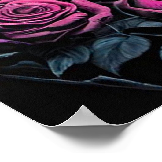 Bezaubernde Rose Burg Fantasy Poster (Ecke)