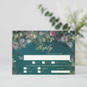 Bezaubernde Rose Fairy Tale Meal Wedding RSVP (Stehend Vorderseite)