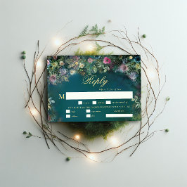 Bezaubernde Rose Fairy Tale Meal Wedding RSVP Karte