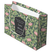 Bezaubernde Rose Garten Braun Große Geschenktüte (Vorderseite Schrägansicht)