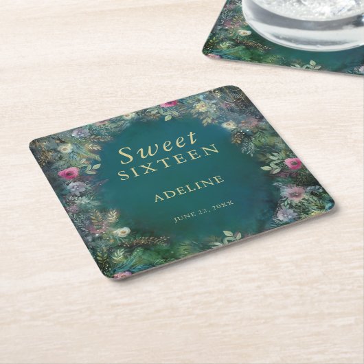 Bezaubernde Rose Grüne Fairy Woodland UAWG Rechteckiger Pappuntersetzer (angewinkelt)