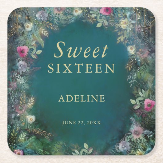 Bezaubernde Rose Grüne Fairy Woodland UAWG Rechteckiger Pappuntersetzer (Vorderseite)