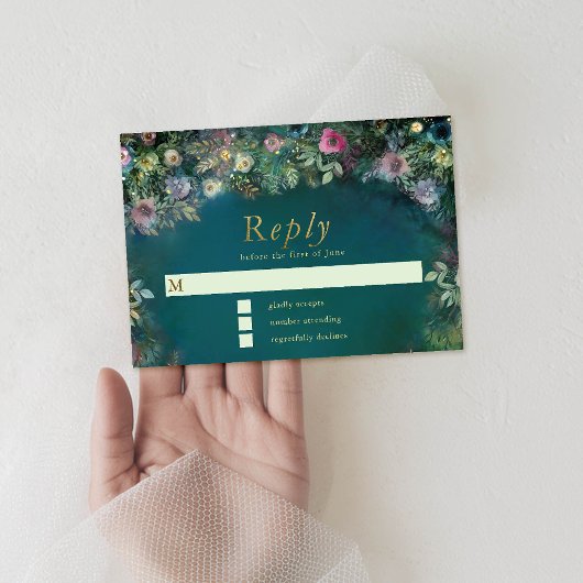 Bezaubernde Rose Grüne Fairy Woodland UAWG RSVP Karte