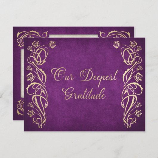 Bezaubernde Rose Hochzeit Dankeskarte (Vorne/Hinten)