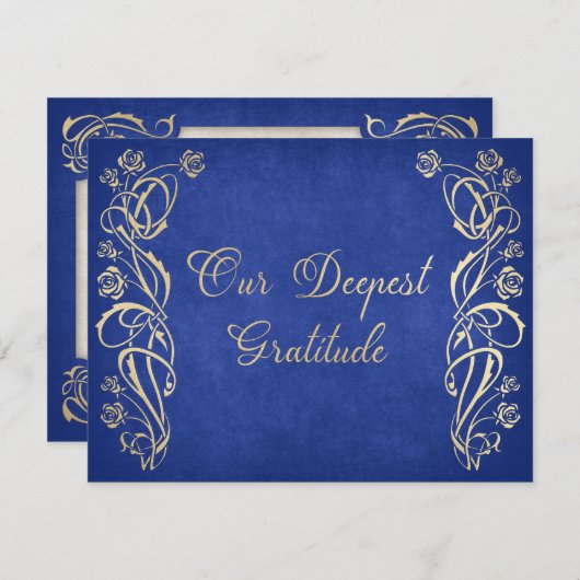 Bezaubernde Rose Hochzeit Dankeskarte (Vorne/Hinten)