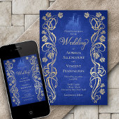 Bezaubernde Rose Hochzeit Einladung