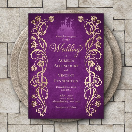 Bezaubernde Rose Hochzeit Einladung