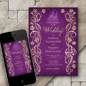 Bezaubernde Rose Hochzeit Einladung