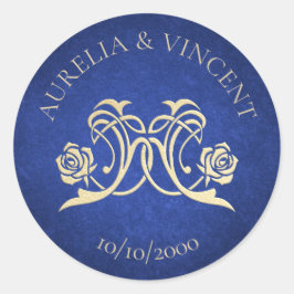 Bezaubernde Rose Hochzeit Runder Aufkleber