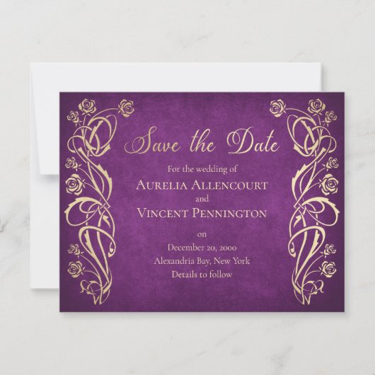Bezaubernde Rose Hochzeit Save The Date (Vorderseite)