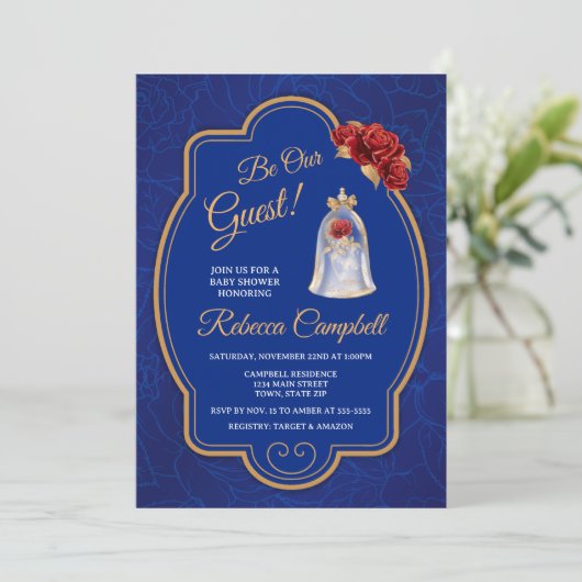 Bezaubernde Rose Märchenjunge Einladung (Stehend Vorderseite)