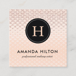 Bezaubernde Rosen-Goldgeschäfts-Karten-Schablone Quadratische Visitenkarte