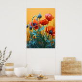 Bezaubernde rote Poppione Poster (Küche)