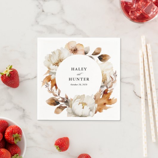 Bezaubernde rustikale Blütenhochzeit im Herbst Serviette (Beispiel)