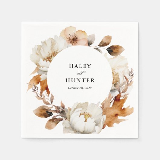Bezaubernde rustikale Blütenhochzeit im Herbst Serviette (Vorderseite)