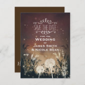 Bezaubernde Rustikale Himmelsstars & Foliage Save Ankündigungspostkarte (Vorne/Hinten)