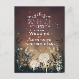 Bezaubernde Rustikale Himmelsstars & Foliage Save Ankündigungspostkarte