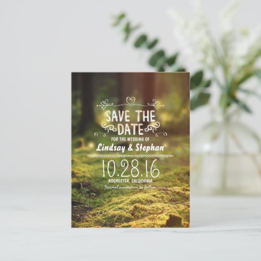 Bezaubernde, rustikale, Save the Date Postkarten (Stehend Vorderseite)