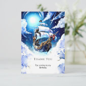 Bezaubernde Schatzsuche Pirate Geburtstag Dankeskarte (Stehend Vorderseite)