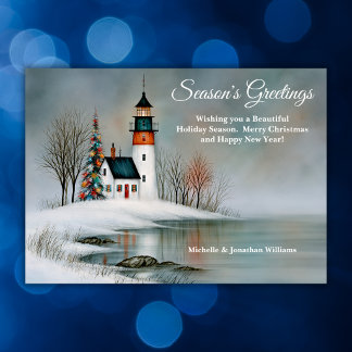 Bezaubernde Schneeküste Leuchtturm Weihnachten
