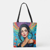 Bezaubernde Schönheit mit Blumenenergie Tasche (Rückseite)