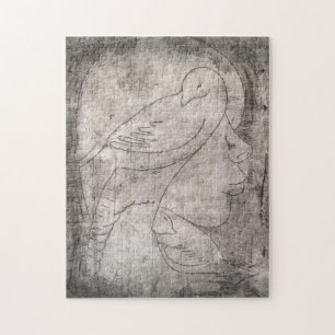 Bezaubernde Schwarz-Weiß-Print: Junge Mädchen unte Puzzle