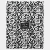 Bezaubernde Schwarzweiß-Blume-Fleece Fleecedecke (Vorderseite)