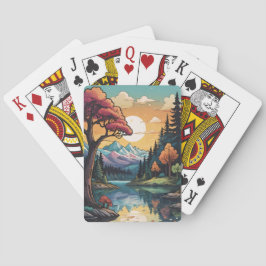 Bezaubernde Seepromenade Ruhe Sonnenuntergang Land Spielkarten