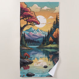 Bezaubernde Seepromenade Ruhe Sonnenuntergang Land Strandtuch