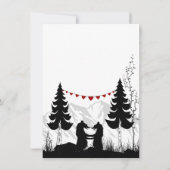 Bezaubernde Silhouette Mountain Bear Couple Weddin Save The Date (Rückseite)