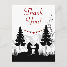 Bezaubernde Silhouette Mountain Bears Danke Postkarte