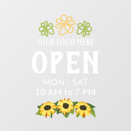 Bezaubernde Sonnenblumen Ihre Logoaufenthalte Fensteraufkleber