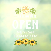 Bezaubernde Sonnenblumen Ihre Logoaufenthalte Fensteraufkleber (Blatt 3)