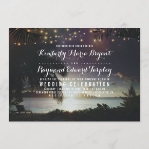 Bezaubernde Sonnenuntergang-Hochzeit Einladung