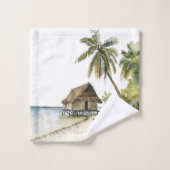 Bezaubernde Strandlandschaft mit Wasserfarbe Badhandtuch Set (Waschlappen)