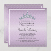 Bezaubernde Tiara Quinceanera Feier-Einladung Einladung (Vorne/Hinten)