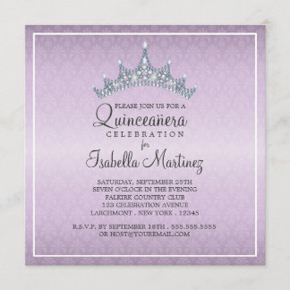 Bezaubernde Tiara Quinceanera Feier-Einladung Einladung