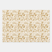 Bezaubernde Tiere aus Herbst und Winter-Wäldern Geschenkpapier Set (Vorderseite)