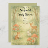 Bezaubernde Toadstool Forest Baby Dusche Einladung (Vorne/Hinten)