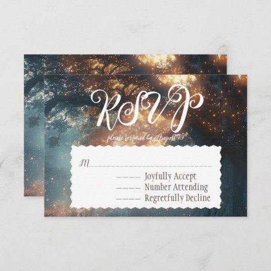 Bezaubernde UAWG aus Waldeiche-Tree Einladung (Vorne/Hinten)