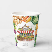 Bezaubernde Veggies-Bauern Markt Geburtstag Pappbecher (Vorderseite)