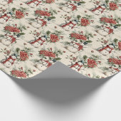 Bezaubernde Vintage Snowman-Urlaubsszene Geschenkpapier (Ecke)