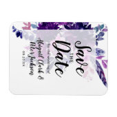 Bezaubernde Violettfarbe Save the Date Magnet (Horizontal)