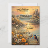 Bezaubernde Vogelwelt am See Hochzeitsempfang Einladung (Vorderseite)