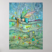 Bezaubernde Wald Fairy und Pilze Fantasy Art Poster (Vorne)