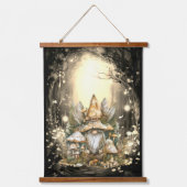 Bezaubernde Wald Gnome Pilze Wandteppich Mit Holzrahmen (Vorderseite)